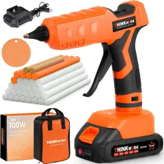 Hot Glue Gun, 20V Cordless Glue Gun with 30 PCS Full Size Sticks, Drip-Free Fast Heating Glue Gun Kit for DIY&Crafts, Repair and Construction, Rechargeable Battery and Charger Included