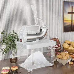 10 Gallon Storage Ice Crusher with Stainless Steel Dual Blades and Waterproof Safety Switch Gray