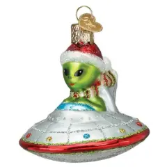 Old World Christmas 3.5 Inch Christmas Ufo Tree Ornament , Ornament Aliens Space Multicolored