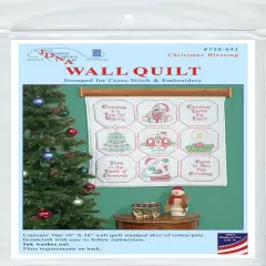 Jack Dempsey Stamped White Wall Or Lap Quilt 36"X36"-Christmas Blessing