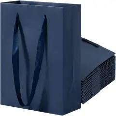 Large Navy Blue Gift Bags, 12 Pack Extra Large Navy Gift Bag Ribbon