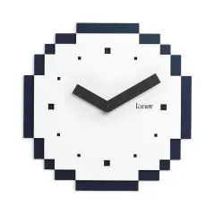Pixel Wall Clock Navy Blue