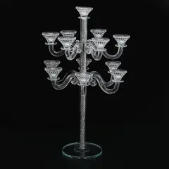 Tall Crystal Candelabra 13 Arms Silver