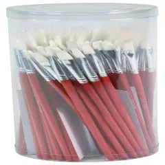 Sax White Synthetic Taklon Paint Brushes with Short Handles, Assorted Sizes, Set of 72