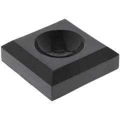 Plymor Black Acrylic Square Display Base with Indented Circle to Hold Egg, Marble, Ball or Sphere, 1.5" W x 1.5" D x 0.5" H (0.875" Circle)