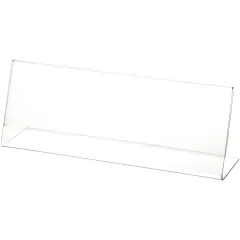Plymor Clear Acrylic Sign Display / Literature Holder (Angled), 10" W x 3.5" H