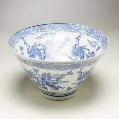 AA Importing 59818 16 Inch Blue & White Bowl