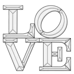 8"x 8" Exquisite Clear Glass Love Bevel Cluster EC257