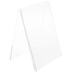 Plymor Clear Acrylic Folded A-Frame Holder for 1 Sign or Photo, 7" H x 5" W x 4" D