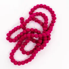 Pink Mini Felt Ball Garland Pom Pom Garland, 6 Feet 115 Wool Balls Bunting for Party Decor, Tree Decor, Easter Banner, Spring Bridal and Baby Showers. (Pink)