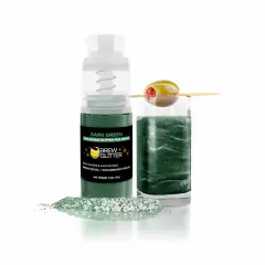 Brew Glitter - Dark Green Edible Drink Glitter (4g, Mini Spray Pump) for Beer, Cocktails and Beverages