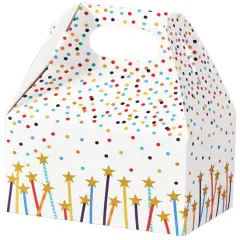 Pack/6: Confetti & Stars Gable Box - 4 x 2-1/2 x 2-1/2"