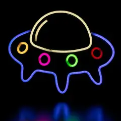 Northlight LED Spaceship Neon Lighted Wall Art - 16" White