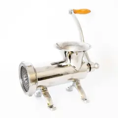 Lehman's Clamp-Down Meat Grinder #32, Manual Hand-Cranked Stainless Steel Meat Grinder for Home Use, Easy to Clean and Store