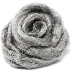 Hemp - Beautifully Dyed Vivid Colors, Combed Top Roving for Spinning, Blending, Felting, Weaving. Silver