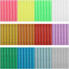 72PCS Glitter Hot Glue Sticks - 0.4x3.9" Colored Sprinkle Hot Melt Glue Sticks, Full Size, Adhesive Sticks for DIY Handmade, Art & Craftwork, General Repair, Gluing Project, 12 Colors
