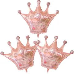 30 Inch Crown Balloons Foil Helium for Birthday Anninversary Christmas Party Supplies 3Pcs