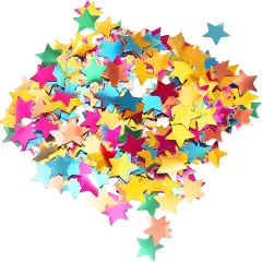 Rainbow Star Table Confetti: 0.59-Inch Metallic Star Foil Confetti for Weddings, Birthdays, and Party Star Decoration (2.12 oz, 1 Pack)