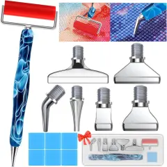 14PCS Diamond Painting Pen Accessories Tools Set, Exquisite Stainless Steel Metal Pen Tips,Ergonomic Diamond Art Pen and 6 Painting Glue Clay,Comfort Grip and Faster Drilling