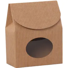 Pack/6: Kraft Stripes Gourmet Candy Box - 4 x 2-5/8 x 8-1/2"