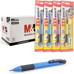 Mechanical Pencils Set 1.8mm, 2B Pencil Lead, 12 Pencils, School Supplies, Teacher Supplies, Drawing Pencils, Sketching Pencils, 12 Tube Lead Refill Set, 12 Erasers for Drafting Drawing Sketching