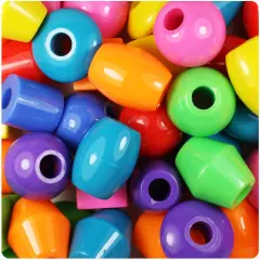 BeadTin Circus Opaque Mix 25mm Jumbo Shape Plastic Pony Beads (8oz)