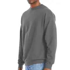 Hanes Perfect Fleece Crewneck Long Sleeve T-shirt Casual Multicolor Trendy Tee Smoke grey