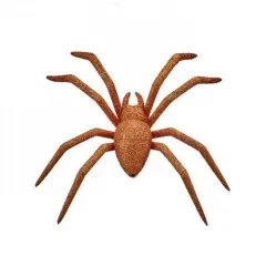 8" Orange Glitter Spider