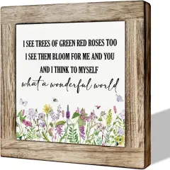 Spring Decor, Wooden Box Signs for Home Decor, Flower Sign Wall Decor