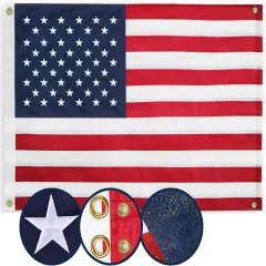 American Flag 2x3 Ft, Multipurpose Heavy Duty US Flag, 4 Brass Grommets, Embroidered Stars, Sewn Stripes, Outdoor Standard USA Flag, Bedroom, Room, Indoor Hanging American Flag For Wall