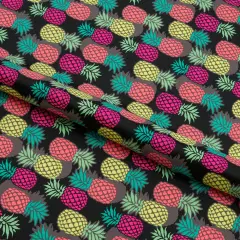 1 Yard 36" x 58/60" Neon Pineapple Printed Spandex Fabric Multicolor