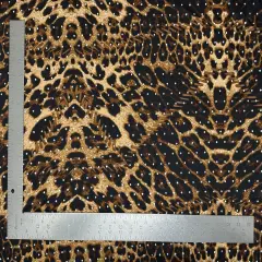 1 Yard ITY Knit Animal Print with Sequins Stretch Fabric for Apparel & Costumes 58"-60" Inch Width Brown