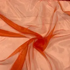 1 Yard Crinkle Barbie Organza Fabric Sheer, Crisp & Elegant for Decor Events & Crafts Orange