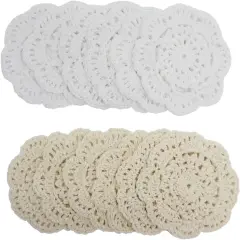 Doilies Cloth Lace Crochet Doilies Place Mats Round Handmade Cotton Placemats