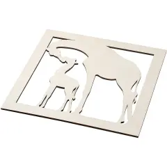 Wooden Cutouts for Crafts, Giraffe Cutout (11.6 x 0.2 in, 2-Pack) Brown