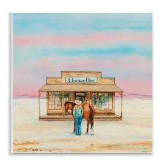 Stupell Industries Cowgirl & Horse Shopping Wall Plaque Art Design by Amanda Greenwood