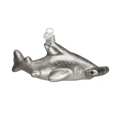 Old World Christmas 2.0 Inch Hammerhead Shark Christmas Tree Ornament , Fish Ocean Ornament Gray