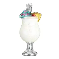 Old World Christmas 4.0 Inch Pi&ntilde;a Colada Tree Ornament , Ornament Rum Pinnapple White