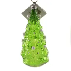 Golden Bell Collection 5.0 Inch Green Christmas Tree W/ Decor Christmas Tree Ornament , Christmas Decor Ornament Czech Decorate Ball