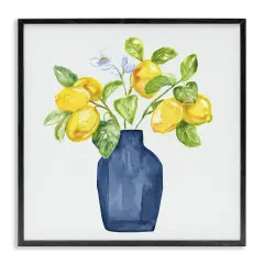 Stupell Industries Lemon Tree Planter Framed Giclee Wall Art Design by Nan