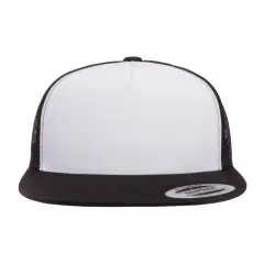 YP Classics&reg; Adult Trucker with White Front Panel Cap BLACK/ WHT/ BLK