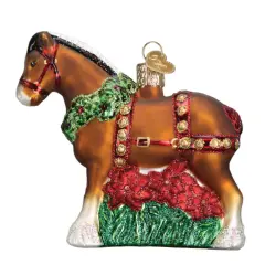Old World Christmas 4.0 Inch Holiday Clydesdale Christmas Tree Ornament , Ornament Horse Holiday Beer Multicolored