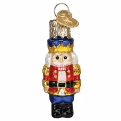 Old World Christmas 2.0 Inch Mini Nutcracker Soldier Tree Ornament , Gumdrops Collection Wooden King Multicolored