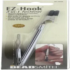 The Beadsmith EZ-Hook 3-in-1 Fastening Tool &ndash; Bracelet Fastener, Zipper Pull & Button Looper, Jewelry Aid for One-Handed Use, Ideal for Necklaces, Bracelets & Clothing