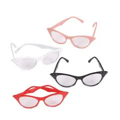 Cat Eye Retro Glasses 6 Inches Wide Plastic Frame