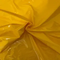 1 Yard Patent Faux Leather Apparel Vinyl Fabric With 54 Inch Wide Yellow