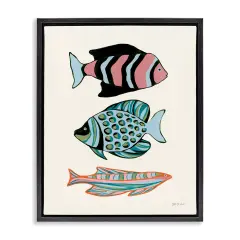 Stupell Industries Tropical Fish Trio Floater Framed Canvas Wall Art Design by Yvette St. Amant