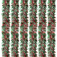 Juvale 6-Pack Christmas Tinsel Garland - Multicolored Sparkling Hanging Decoration - Perfect for Xmas and Other Festivities - 5.5 x 112 Inches Green