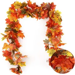 2 Pack Fall Maple Garland - 5.8 FT/Pcs (Green)