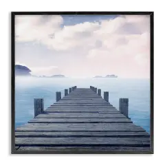 Stupell Industries Clouds over Sea Dock Framed Giclee Wall Art Design by Kim Allen